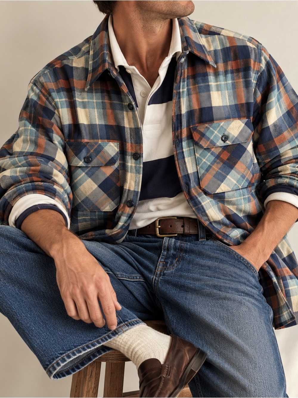 Vintage Sears Fieldmaster Plaid Flannel Shirt Jacket Quilted L USA